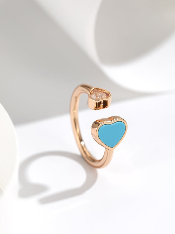 Love Happy stone Open Ring Couple - Stuffs & Savers
