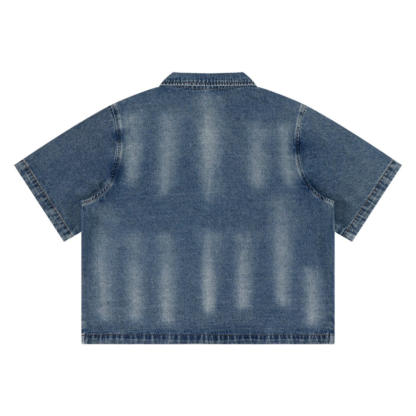 Unisex Vintage Washed Full-Zip Denim Shirt 285GSM