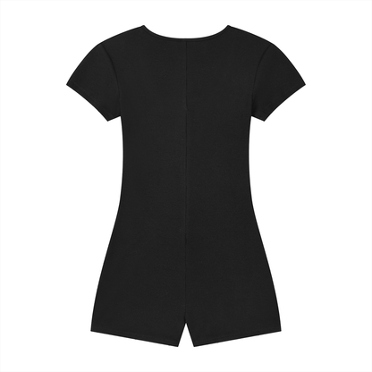 Women's Dual-Function Cape Tie-Waist Romper 250GSM
