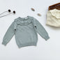 Kids Knitted Pullover Long Sleeve Lace Sweater
