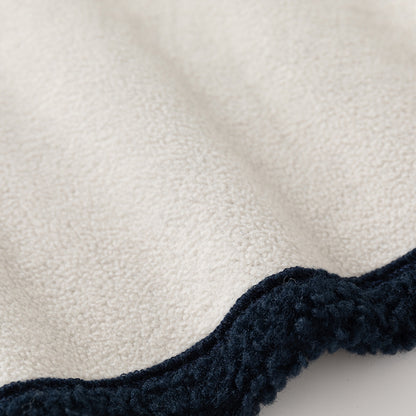 Fleece Stand Collar Stitching coat
