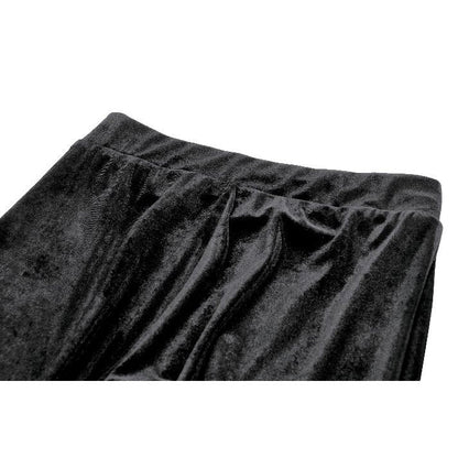Pantalon évasé en velours et dentelle Dark in Love Erzebeth