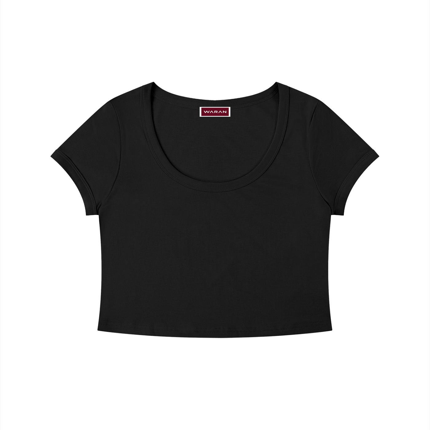 Women's Solid Color Slim Crop T-Shirt