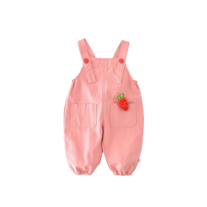 Baby Cotton Suspender Pants