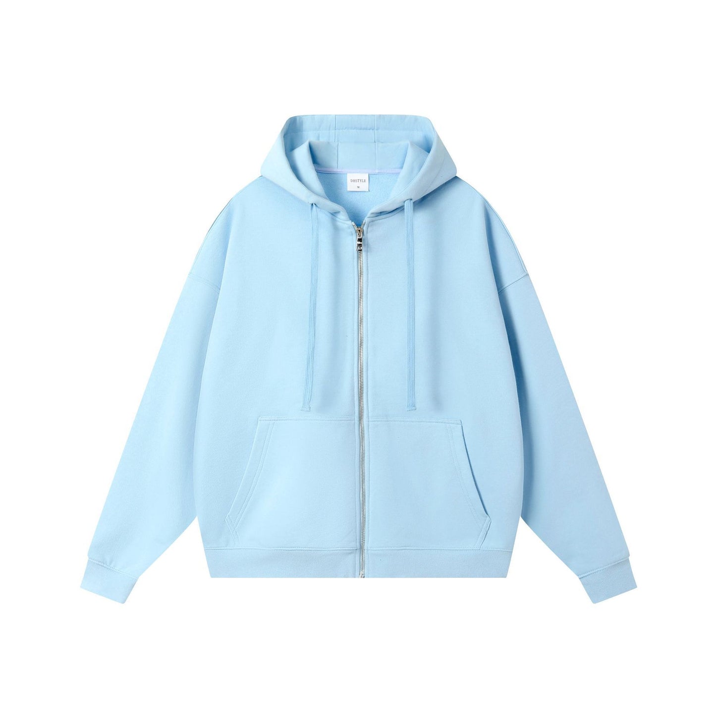 Loose Cotton Hooded Zipper Sweatshirt