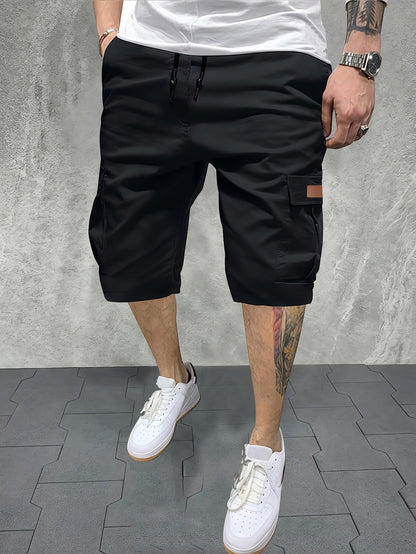 Pantalon de Travail d'Été pour Hommes Multi-Poches Polyester Non Extensible Shorts