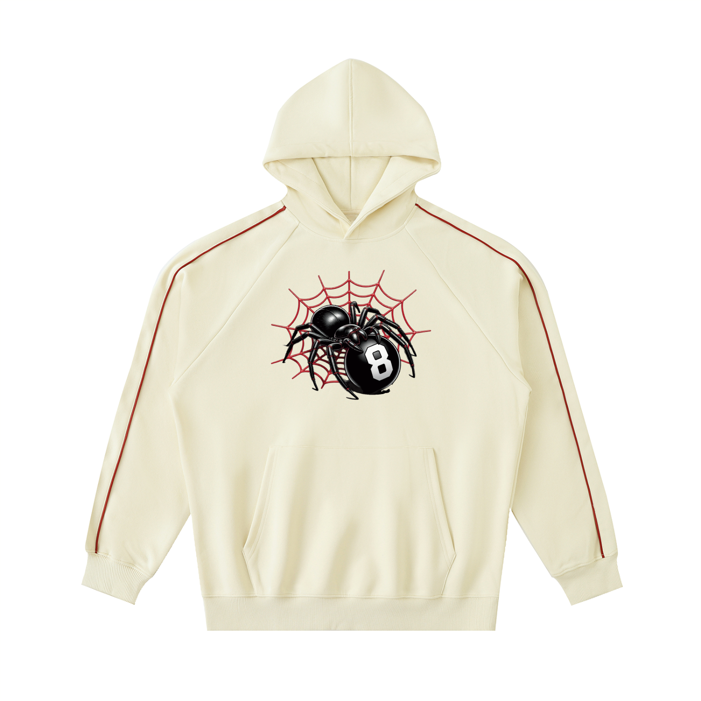 Contrast Piping Raglan Hoodie | Spiderweb