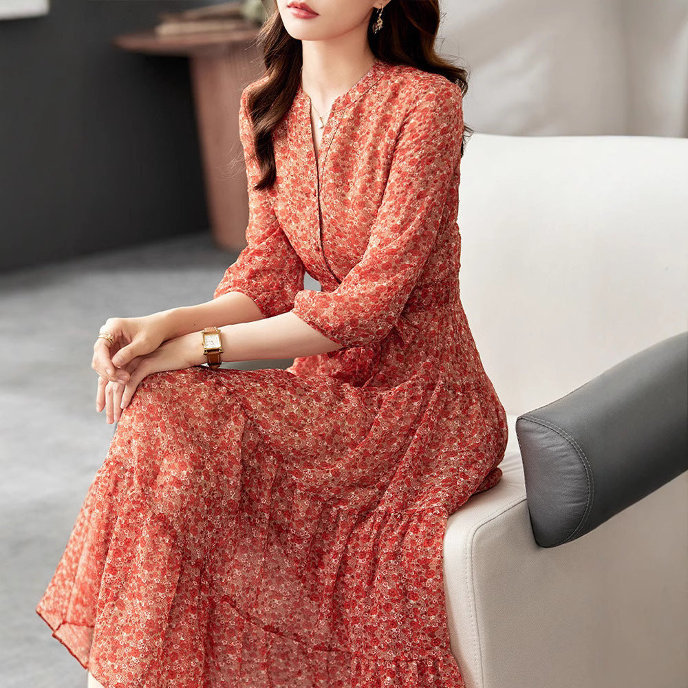 Half Sleeve High Waist Dress