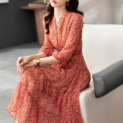 Half Sleeve High Waist Dress