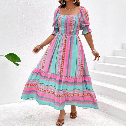 Short Sleeve pattern Dress