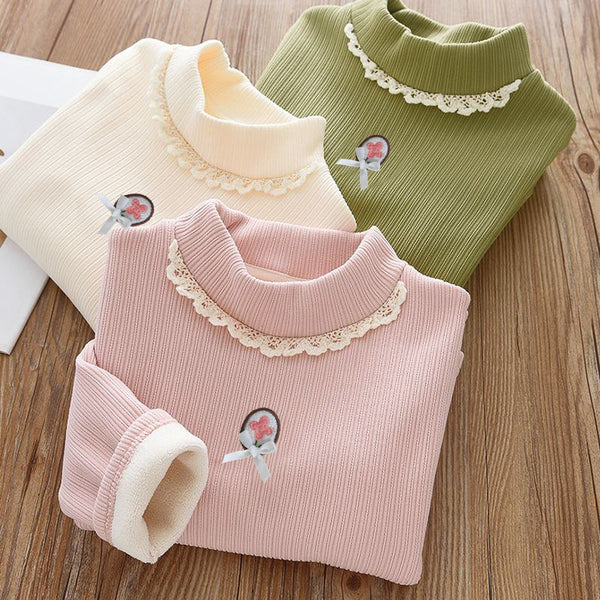 Girls Fleece-Lined Base Layer Shirt