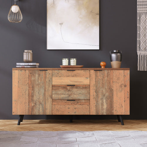 140cm Sideboard with Shelves and Drawers