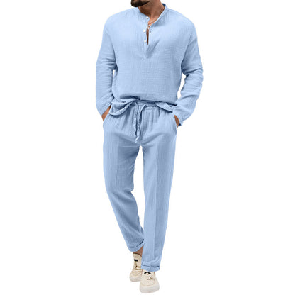 Casual T-shirt Long Sleeve Shirt Trousers Suit