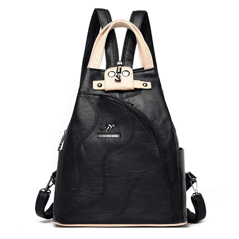 Sacs à dos en cuir pour femmes, sacs de poitrine zippés pour femmes, sac à dos de voyage, sacs à dos pour dames, mochilas, sacs d'école pour adolescentes, sac à dos
