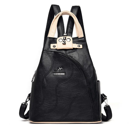 Sacs à dos en cuir pour femmes, sacs de poitrine zippés pour femmes, sac à dos de voyage, sacs à dos pour dames, mochilas, sacs d'école pour adolescentes, sac à dos