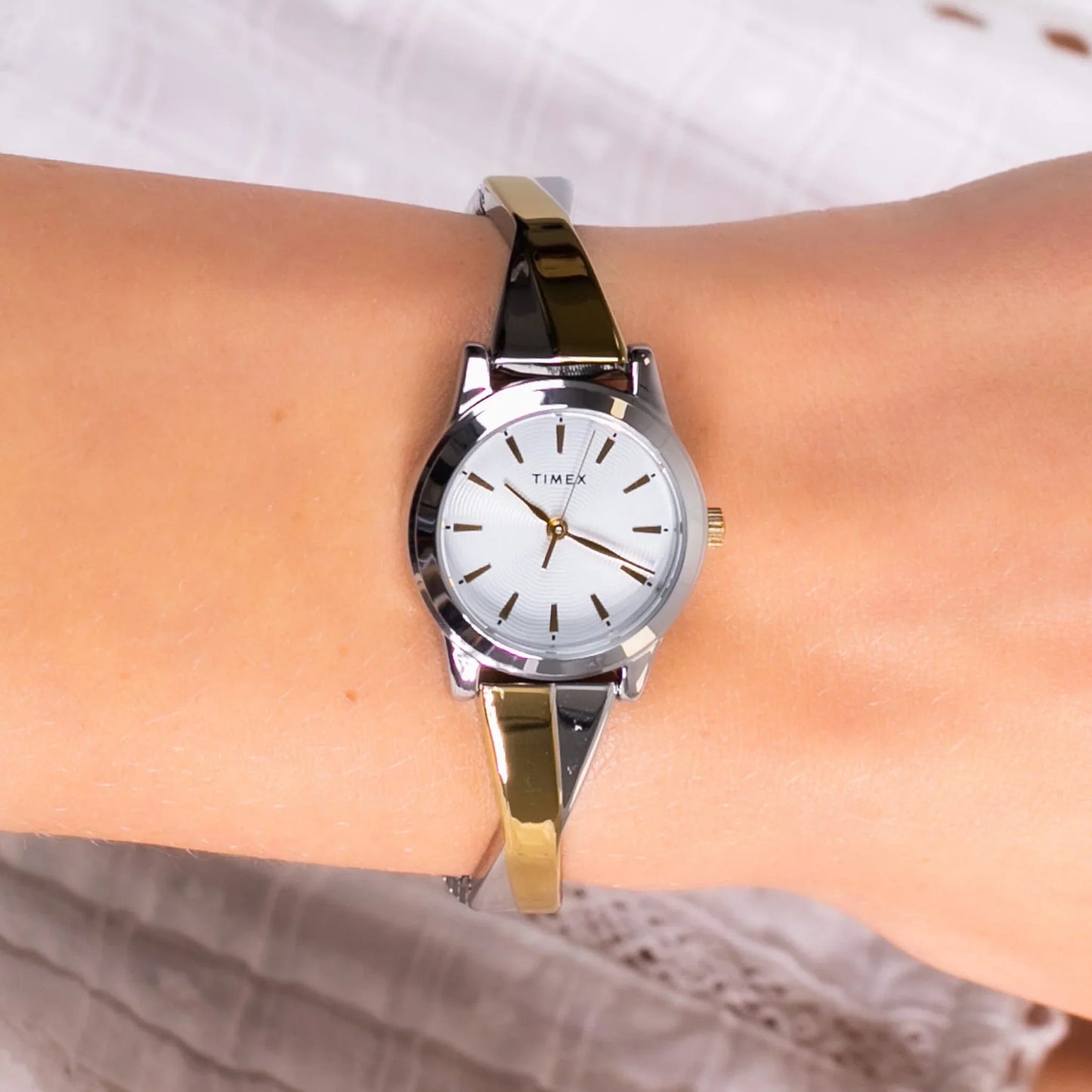 Timex Women's Silver Stainless Steel Watch, Silver Dial | Tw2r98700