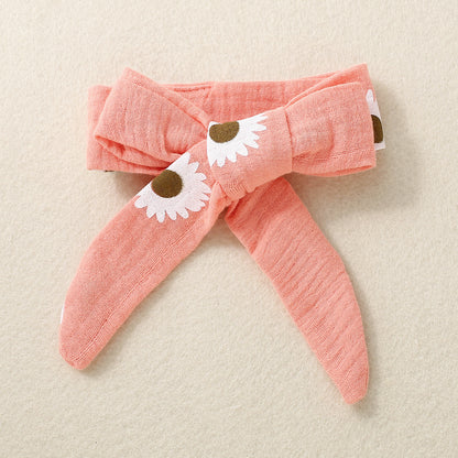 Infant Sunken Stripe Suspender Skirt Shorts Headscarf Three-piece Set