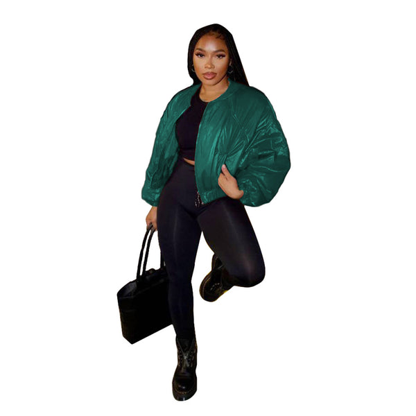 Women's Zipper Vintage Bomber Jacket