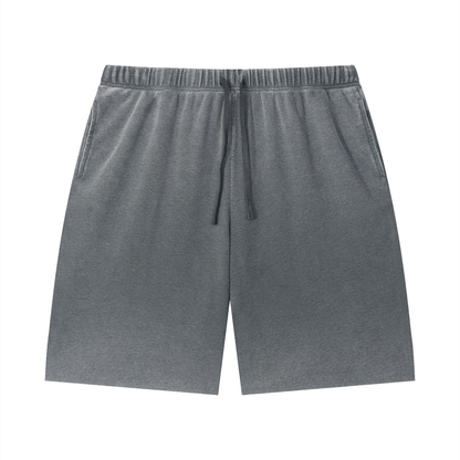 Unisex Vintage Wash Sunfade Waffle Raw Hem Shorts