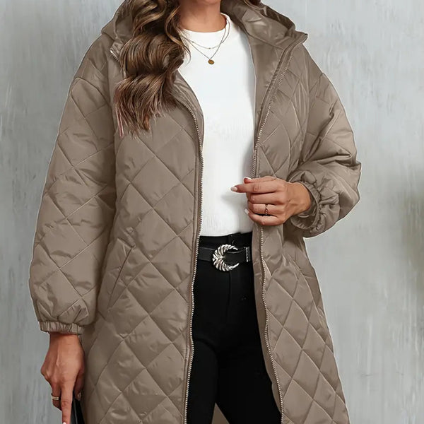 Womens Hooded Zipper Cotton Jacket