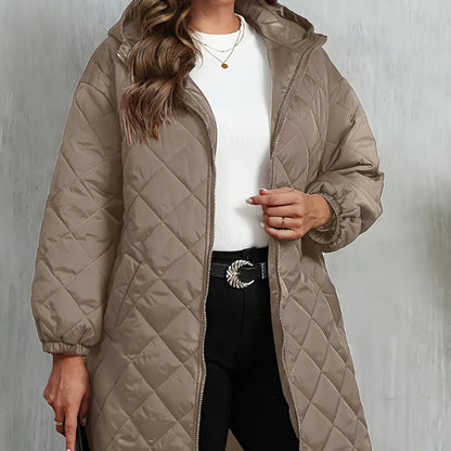 Womens Hooded Zipper Cotton Jacket