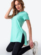 Slit Loose Round Neck Short Sleeve Sweater