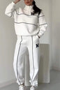 Ensemble 2 pièces femme : Sweat-shirt sans capuche et pantalon de survêtement ample avec poches
