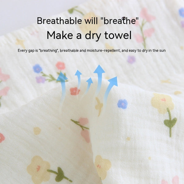 Baby Four-Layer Gauze Towel - Floral Print