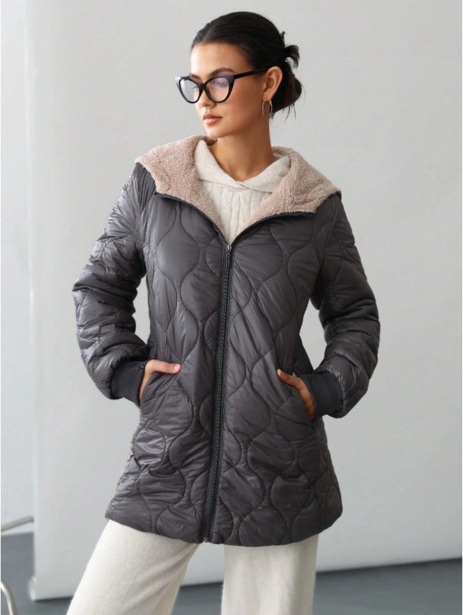 Aveloria Affinna Quilted Loose Hooded Padded Coat