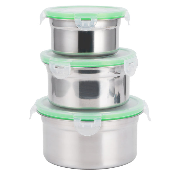 Stainless Steel Food Container with Lid 3Pcs/Set