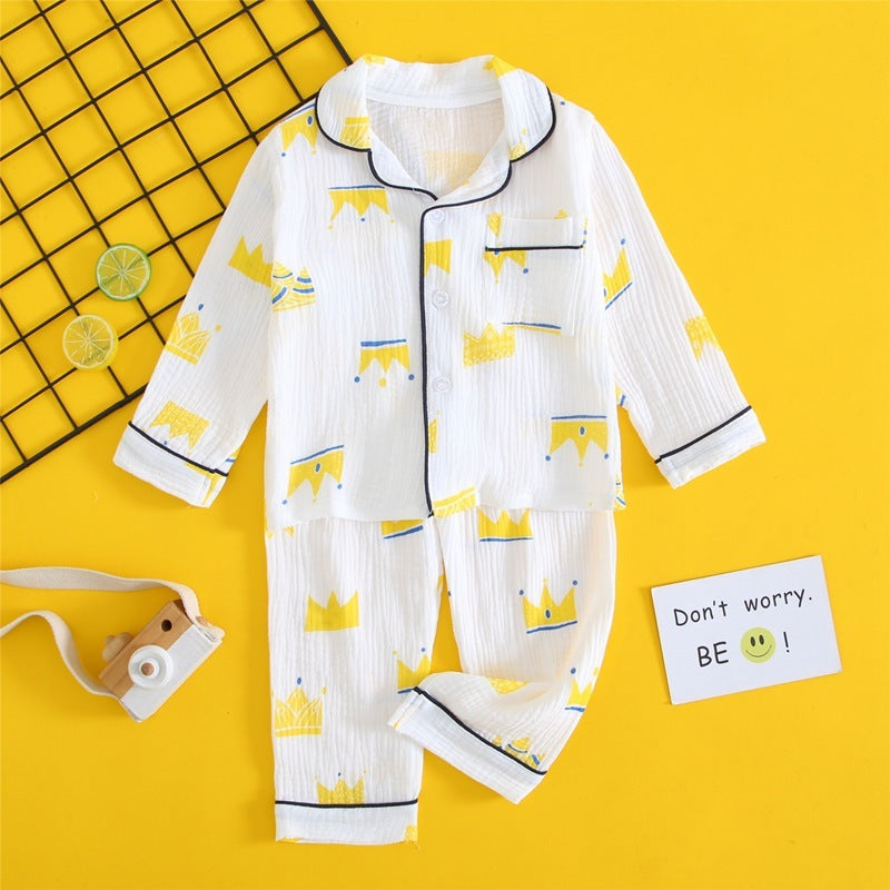 Children's Double-layer Cotton Gauze Pyjamas