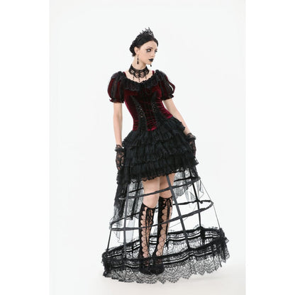 Jupe cerceau gothique Dark in Love avec dentelle noire