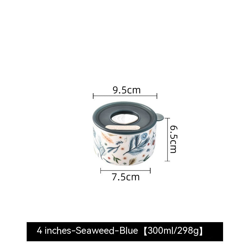 Portable box With Cover Ceramic Bowl