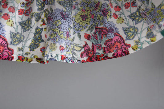 Born Girl Printed Flounced Sleeve Suit Two-piece Set
