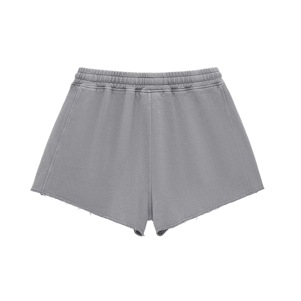 Waran Unisex Snow Washed Raw Edge Drawstring Shorts