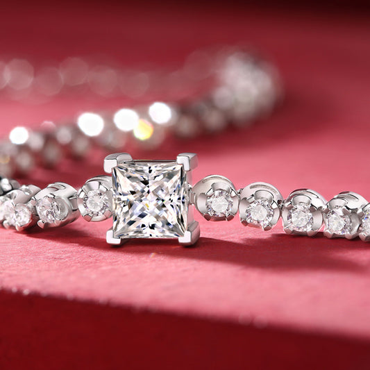 S925 Silver Inlay Moissanite Rubik's Cube bracelet