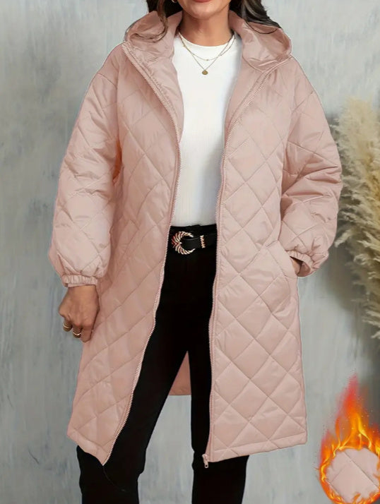 Womens Hooded Zipper Cotton Jacket