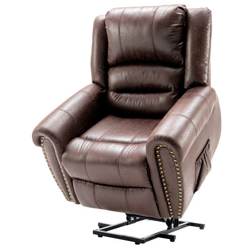 Large Power Lift Recliner Chairs With Massage And Heat For Elderly Big People, Massage Chair Heavy Duty Electric Faux Leather Reclining Chairs With USB Port And 2 Side Pockets