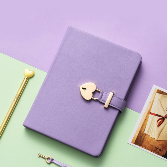 Creative Heart-shaped Sheepskin Lock Journal