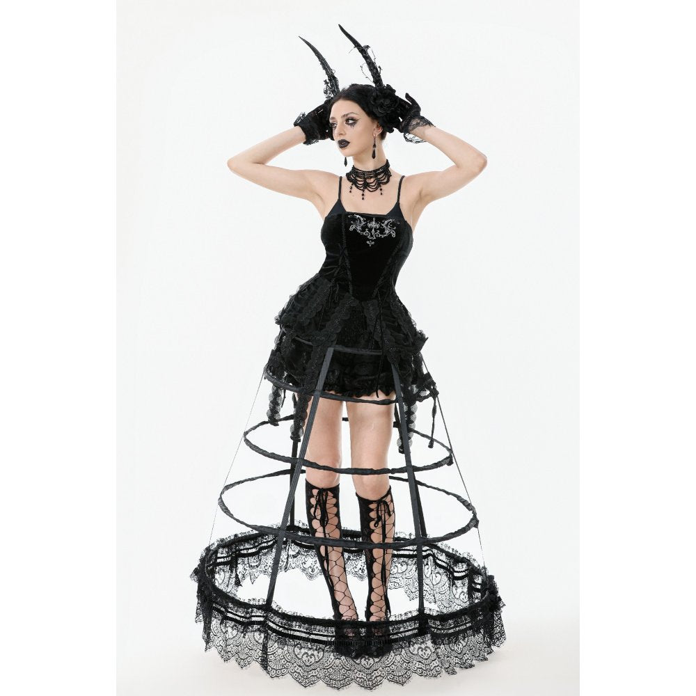 Jupe cerceau gothique Dark in Love avec dentelle noire
