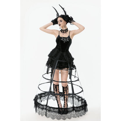 Jupe cerceau gothique Dark in Love avec dentelle noire