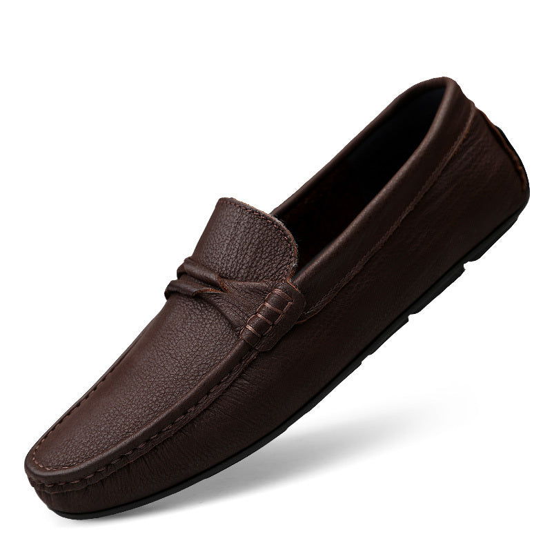 Genuine Leather Slip-on Lofter Peas