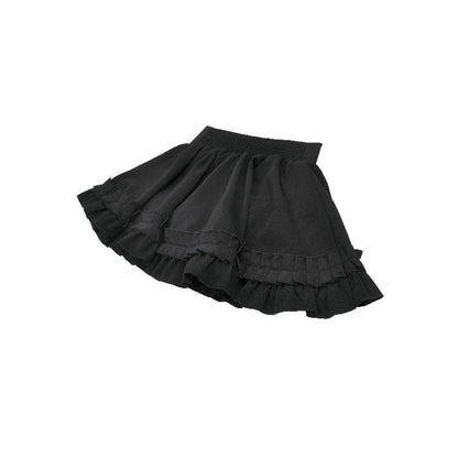 Dark in Love Lolita-Inspired Ruffled Mini Skirt in Black