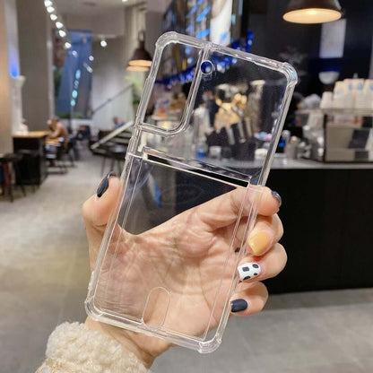 Soft TPU Clear Case With Card Slot - For Samsung S21