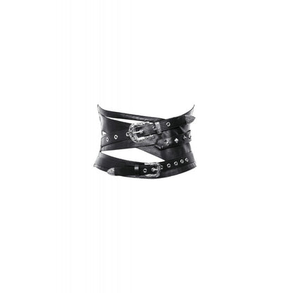 Dark in Love Elvira Faux Leather Layered Goth Waist Belt
