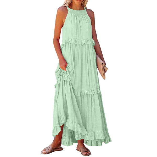 Womens Halter Neck Long Dresses