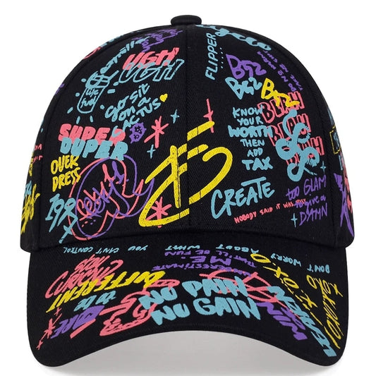 Casquette de baseball mode en forme de lettre, Graffiti, Casquette de soleil Hip Hop, Visière, Chapeau de printemps, Casquette Snapback réglable en coton pour hommes et femmes
