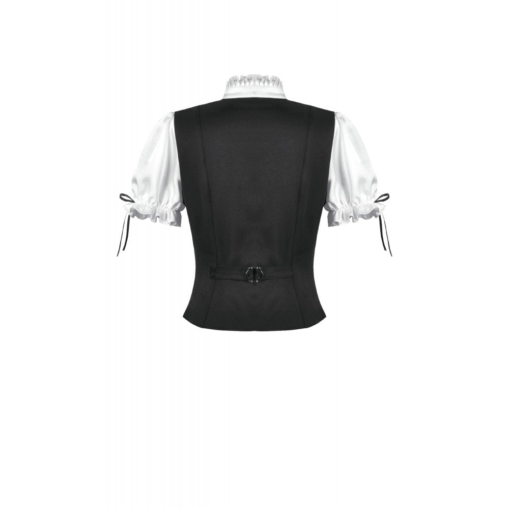 Chemisier noir et blanc en dentelle style cour Dark in Love