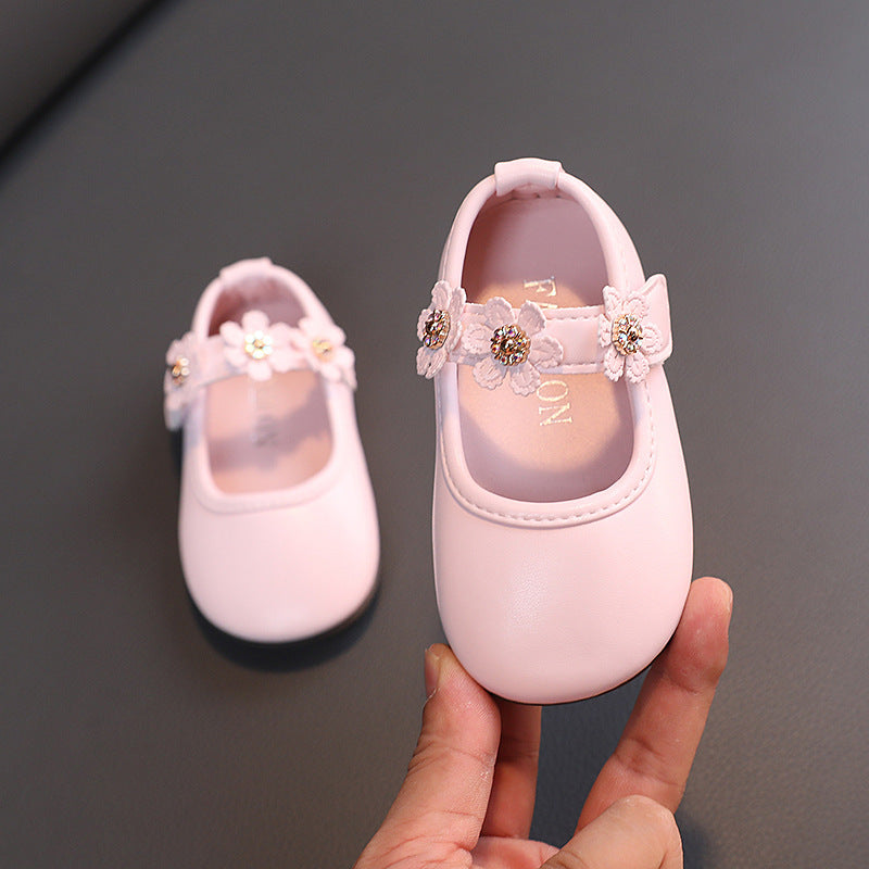 Girls Flower Soft Bottom Shoes