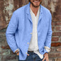 Men's Casual Loose Cotton Linen Long Sleeve Shirt